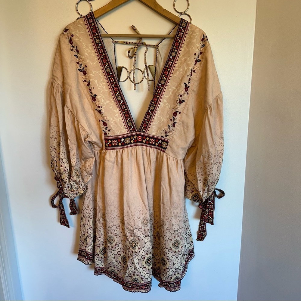 NWT Agua Bendita Alex Kezia Mini Dress Womens Size Large Floral Beachy  Defect